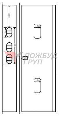 Шафа пожежна вбудована 600х1850х250 мм (ШПК-320В-2-25) з задн. ст. біла
