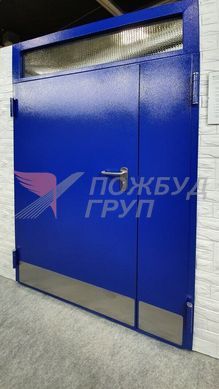 Двері протипожежні ДМП-01 EI60 (EI30) 1000x2100 мм з накладками з нержавіючої сталі